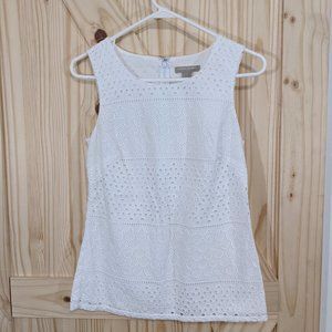 Eyelet White Tank